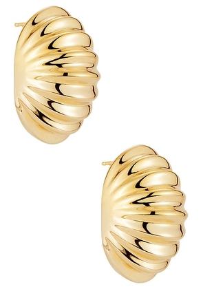 MEGA Snail Earring in 14k Yellow Gold Plated - Metallic Gold. Size all.