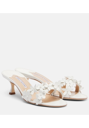 Manolo Blahnik Anistarona floral-applique leather mules