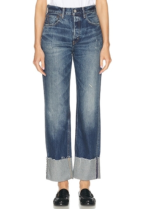 Moussy Vintage Bardmoor Wide Straight Jeans in Blue - Denim-Medium. Size 25 (also in ).