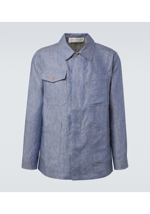 God's True Cashmere Linen denim jacket with carnelian