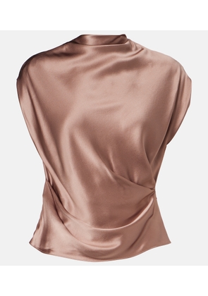 The Sei Draped silk satin top