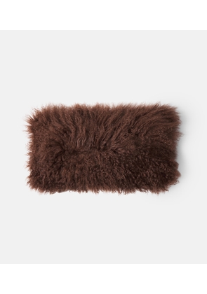 Maison de Vacances Shearling and linen cushion
