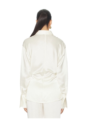 EAVES Sigrun Slouch Waist Blouse in Ivory. Size XS. Also in M, XL.