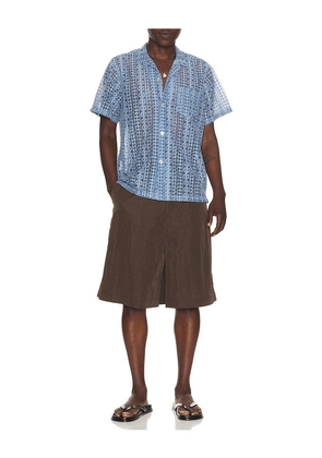 Bather Tide Gonzo Lace Camp Shirt in Blue. Size S. Also in L, M, XL/1X.