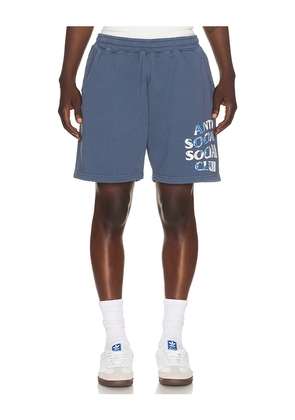 Anti Social Social Club Boro Wave Shorts in Blue. Size S. Also in M, L, XL/1X.
