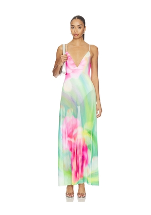 AFRM Rivka Dress in Green,Pink. Size S. Also in XXS, XS, M, L, XL, XXL, 1X.