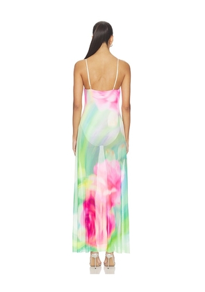 AFRM Rivka Dress in Green,Pink. Size S. Also in M, L, XL, 1X.