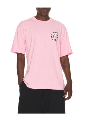 Anti Social Social Club Cancelled Hand Painted Tee in Pink. Size S. Also in M, L, XL/1X.