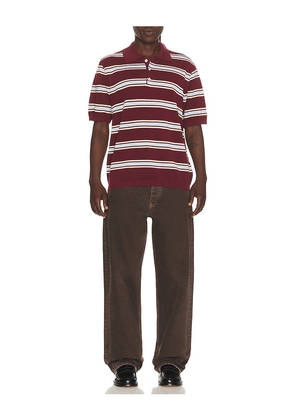 Dunst Multi Striped Polo in Burgundy. Size M. Also in L, XL.