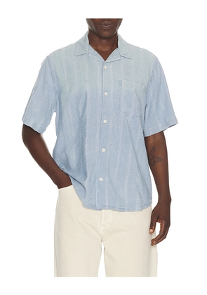 Corridor Striped Seersucker Short Sleeve Shirt in Blue. Size S. Also in XL/1X, M.