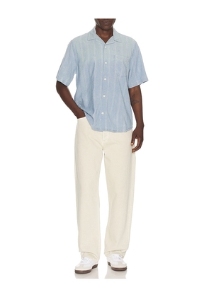 Corridor Striped Seersucker Short Sleeve Shirt in Blue. Size S. Also in M, XL/1X.