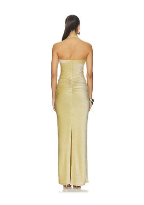 DELFI Isa Dress in Metallic Gold, yellow. Size XS. Also in S.