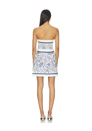 SIMKHAI Darbie Linen Bustier Mini Dress in Navy. Size XS. Also in L, M.