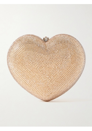 Judith Leiber Couture - L'amour Petit Coeur Crystal-embellished Gold-tone Clutch - One size
