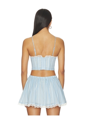 MAJORELLE Pietra Bra Top in Blue. Size XXS. Also in XS, S, M, L, XL.