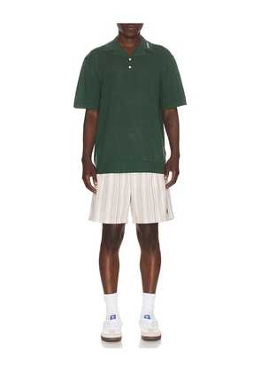 Malbon Resort Crochet Polo in Green. Size S. Also in M, L.