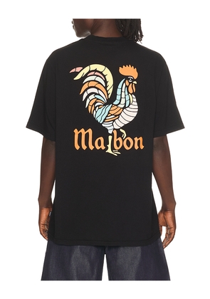 Malbon Bermuda Rooster Tee in Black. Size S. Also in M, L, XL/1X.