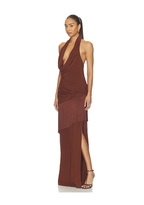Lovers and Friends Larissa Gown in Brown. Size XXS. Also in XS, S, M, L, XL.