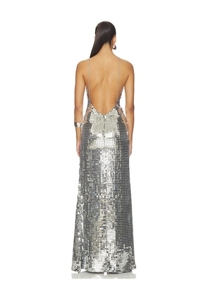 The New Arrivals by Ilkyaz Ozel Claudie Dress in Metallic Silver. Size 36/4. Also in 34/2, 40/8.