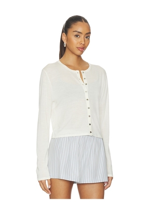 LESET James Crew Cardigan in White. Size XS. Also in S, L.