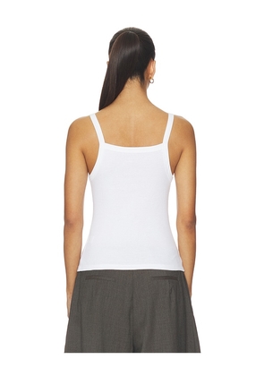 LESET Nando Square Neck Tank in White. Size XS. Also in S, M, L, XL.