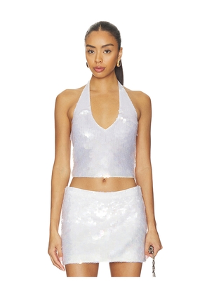 Leslie Amon Angel Halter Top in White. Size XS. Also in S, M, L.