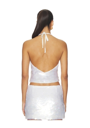 Leslie Amon Angel Halter Top in White. Size XS. Also in S, M, L.