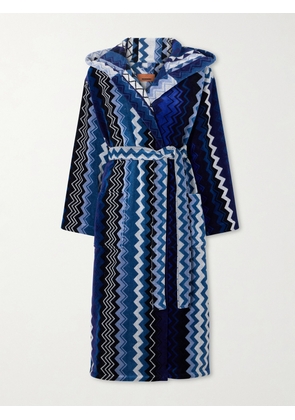 MISSONI HOME - Giacomo Striped Hooded Belted Cotton-terry Robe - Multi - x small,small,medium,large,x large