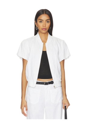 Sanctuary Everly Linen Bomber Top in White. Size S. Also in XS, M, L, XL.