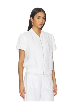 Sanctuary Everly Linen Bomber Top in White. Size S. Also in XS, M, L.