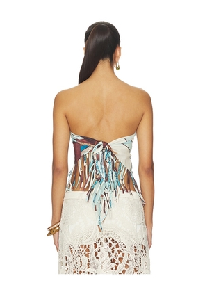ROAME. Rara Fringe Scarf in Baby Blue. Size XS/S. Also in M/L.
