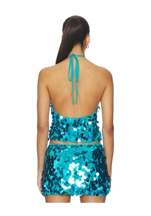 superdown Celia Halter Top in Teal. Size XXS. Also in XS, S, M, L, XL.