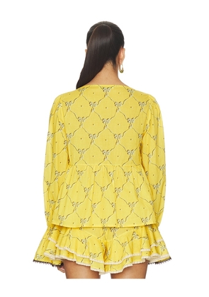 SIEDRES Riby Top in Yellow. Size XS. Also in L, M, S.