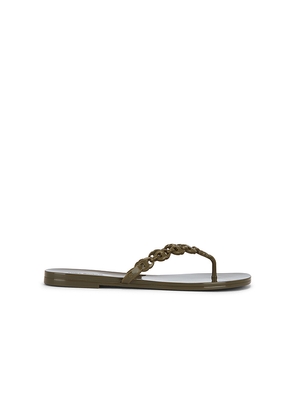 Tory Burch Gemini Link Jelly Flip Flop in Olive. Size 7. Also in 10, 8, 9, 6.