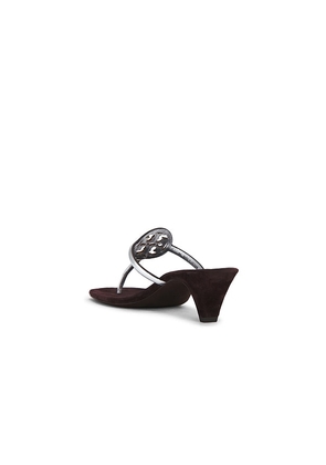 Tory Burch Milller Square Toe Sandal in Metallic Silver, black, grey. Size 6. Also in 7.5, 8, 8.5, 9.5, 10, 7, 9, 6.5.