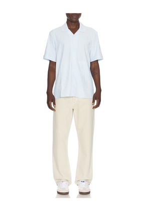 Rhone Commuter Seersucker Camp Shirt in Blue. Size S. Also in M, L, XL/1X, XXL/2X.