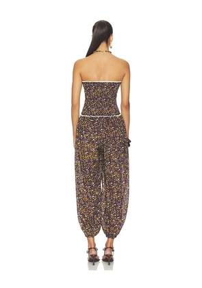 SIEDRES Anais Jumpsuit in Chocolate. Size XXS. Also in L, M, S, XS.