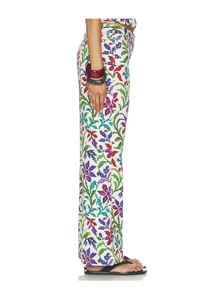 SIEDRES Roux Pant in Ivory,Purple. Size 34. Also in 36, 38, 40.