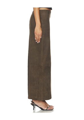 St. Agni Suede Column Skirt in Brown. Size XS. Also in S, M, L.