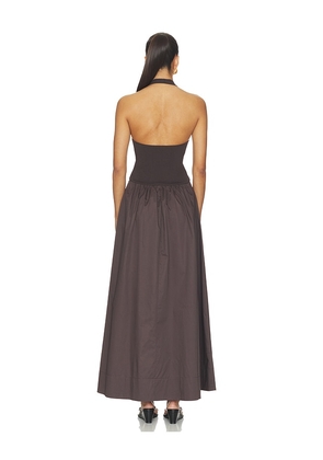 St. Agni Halter Gathered Dress in Chocolate. Size XS. Also in L, M, S.