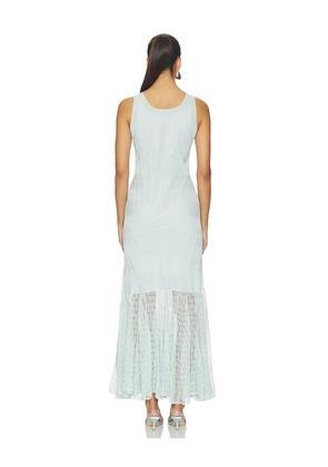 Prabal Gurung Pointelle Slip Maxi Trumpet Dress in Baby Blue. Size XS. Also in S, M, L.