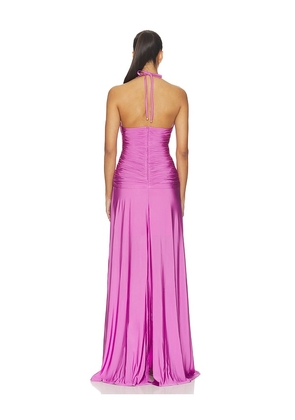 PatBO Gisele Jersey Back Slit Maxi Dress in Purple. Size 4. Also in 0, 10, 2, 6.