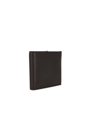 Polo Ralph Lauren Pebbled Bifold Wallet in Chocolate.