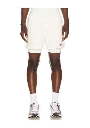 Wilson Set Point Short 5 Lined in Cream. Size S. Also in L, XL/1X.
