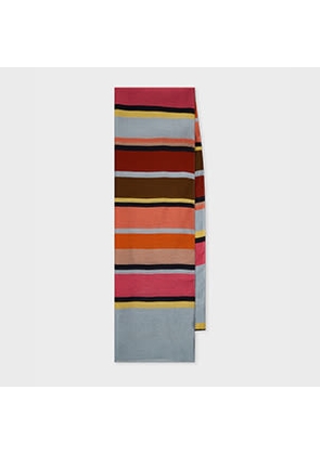Paul Smith Multicolour Stripe Viscose-Silk Scarf