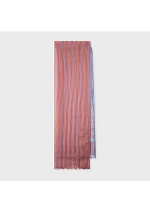 Paul Smith Red 'Mixed Stripe' Silk-Blend Scarf Orange