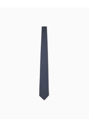 Silk tie with a micro-check pattern and smooth texture