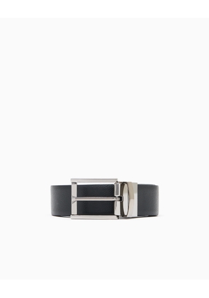 Reversible leather belt with one side in palmellato leather