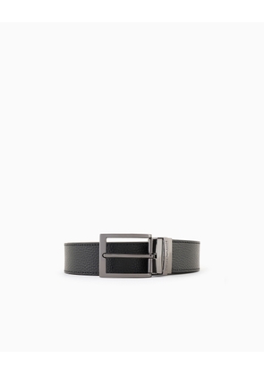 Palmellato-leather printed reversible belt