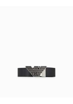 Gift box with reversible belt in Saffiano leather and interchangeable buckle